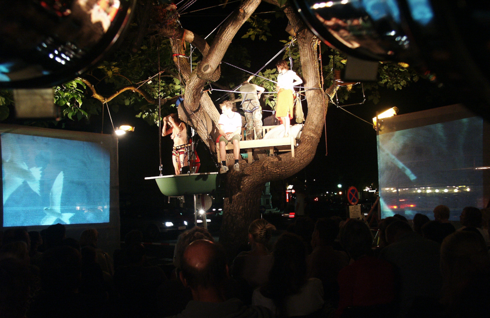 Beleuchtung und Videoprojektion für die Theater im Baum Aufführung in Klagenfurt